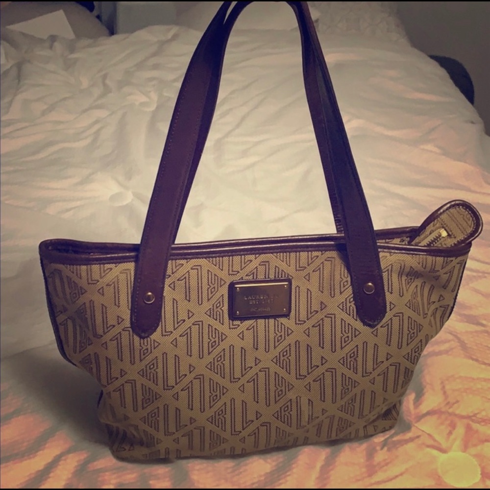 *SOLD* Ralph Lauren Medium Canvas Monogram Tote